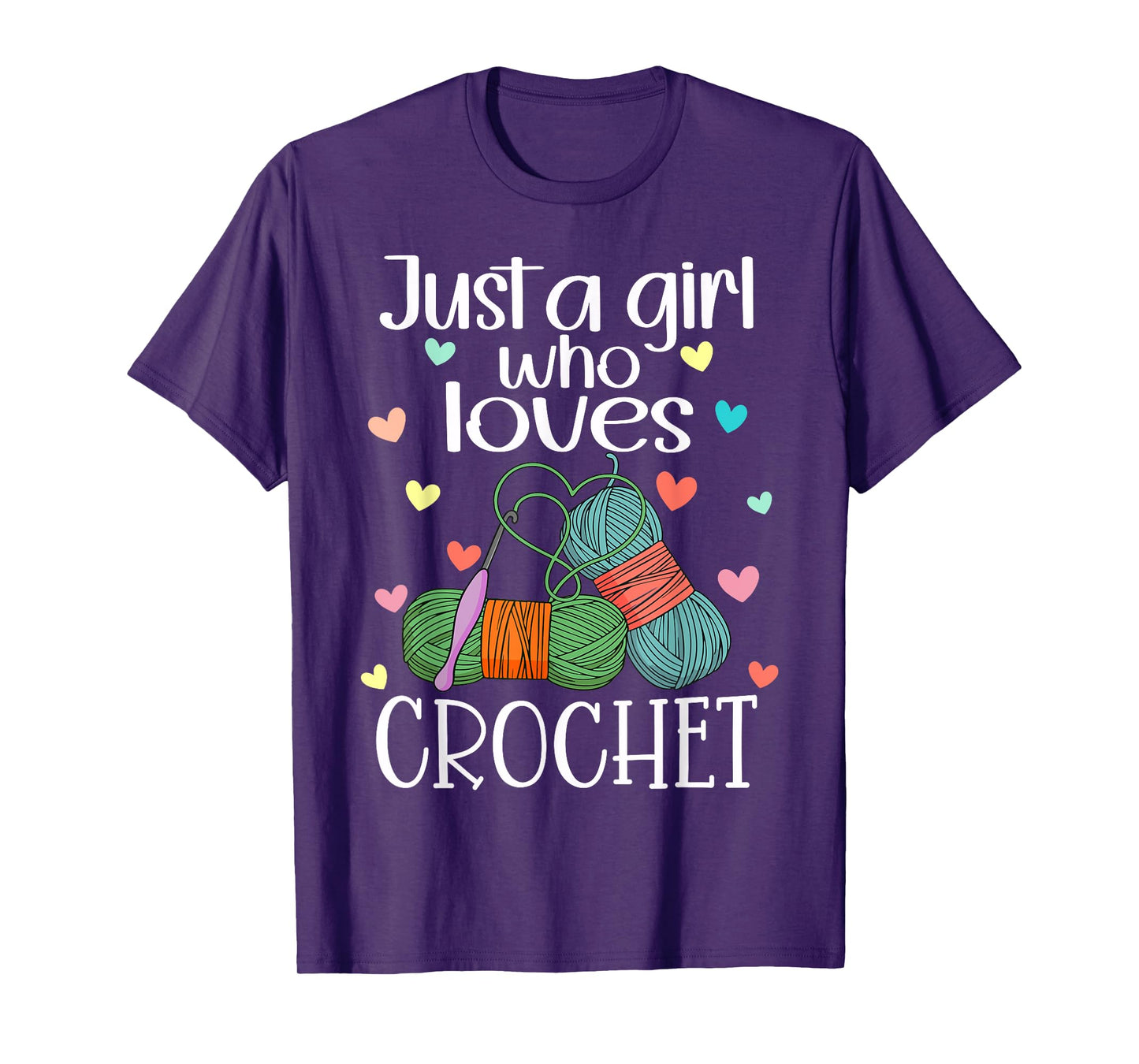 Just a Girl Who Loves Crochet Yarn Crochet Knitting Funny T-Shirt
