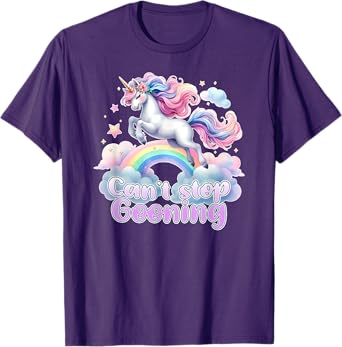 CANT STOP GOONING Funny Brainrot Meme 2025 Unicorn Cringe T-Shirt