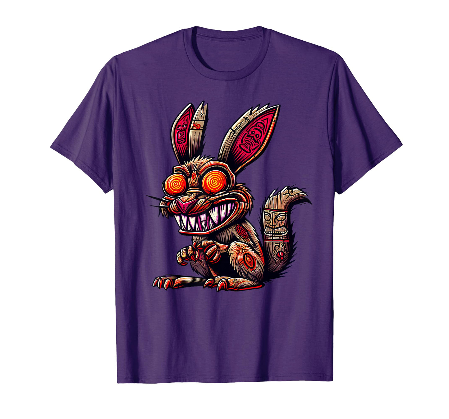 Voodoo Rabbit Tiki Design Tribal Gothic Artwork T-Shirt