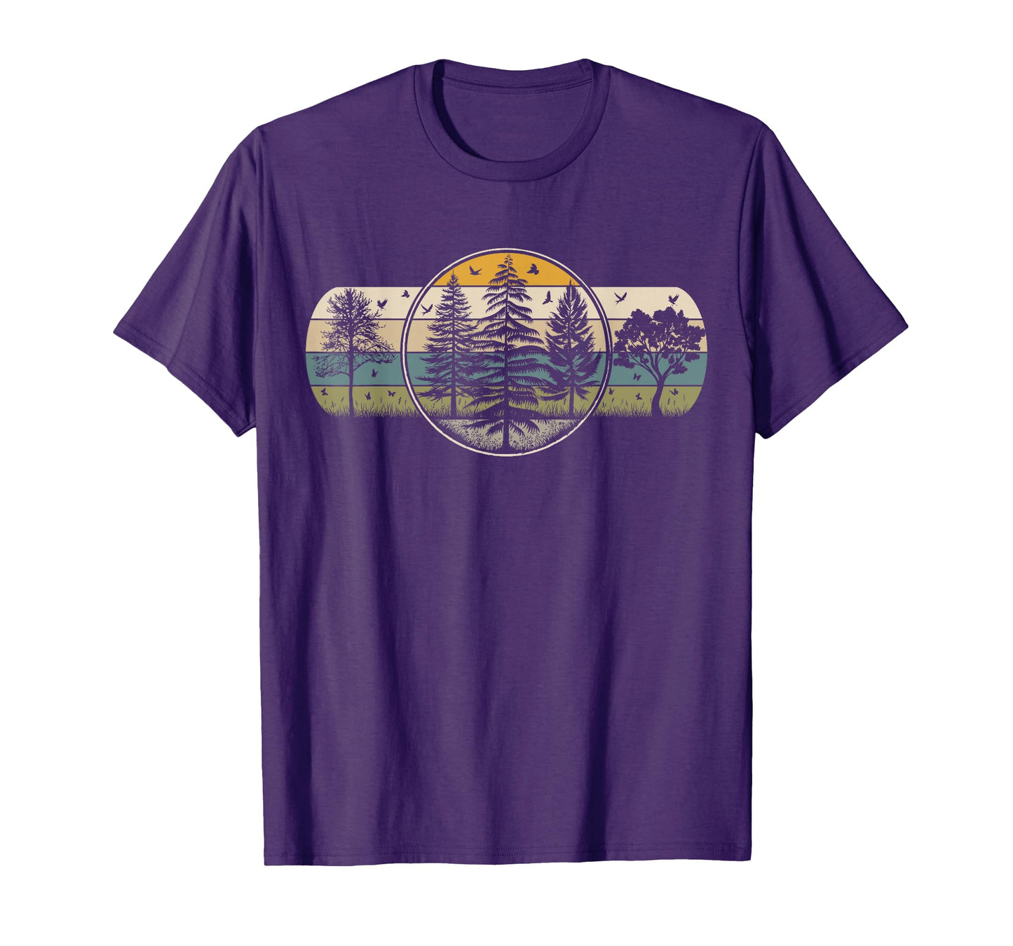 Trees Wildlife Nature Vintage Forest Hiking Camping Outdoor T-Shirt