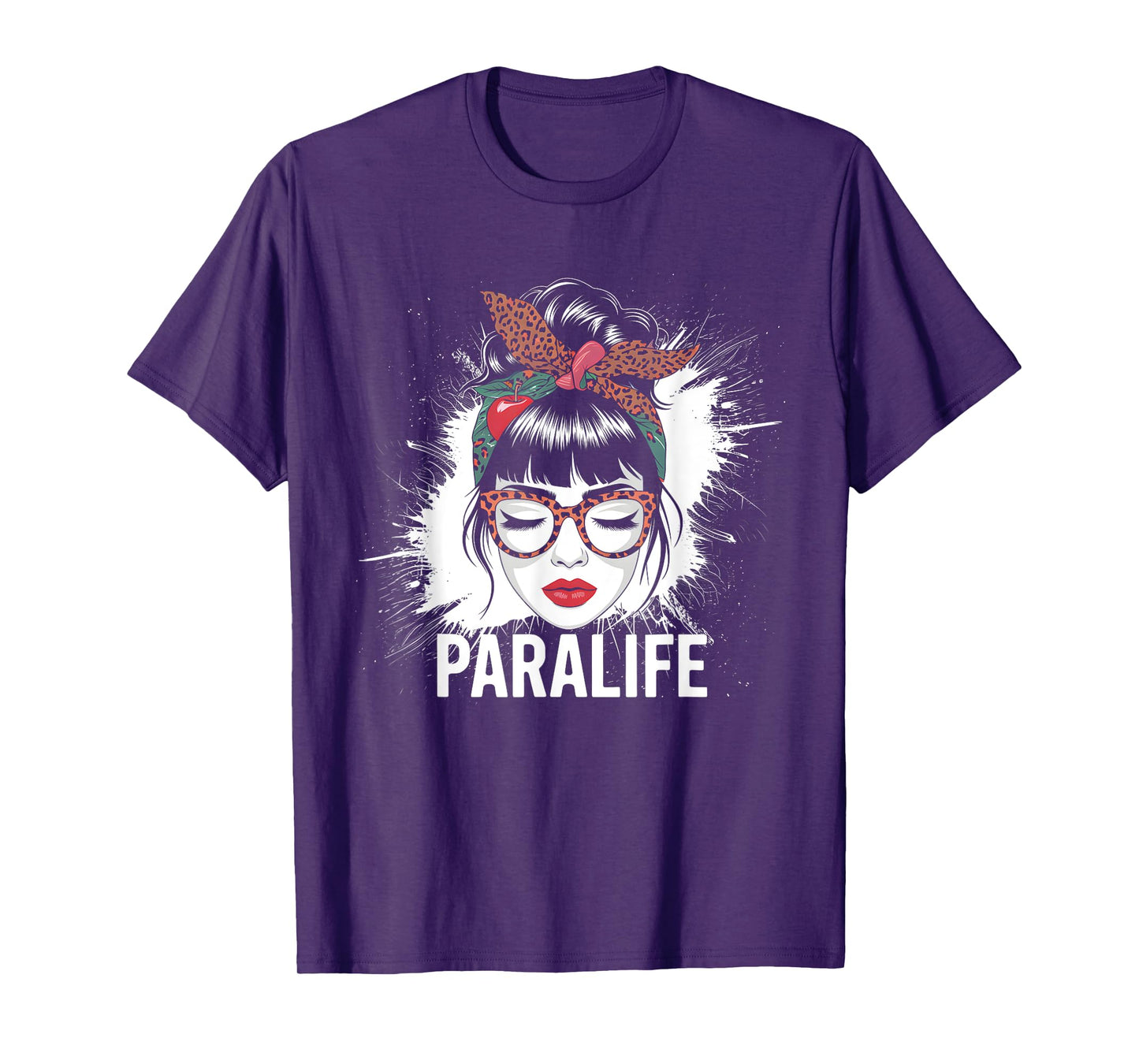 Bleached Messy Bun Para Life Paraprofessional Teacher T-Shirt