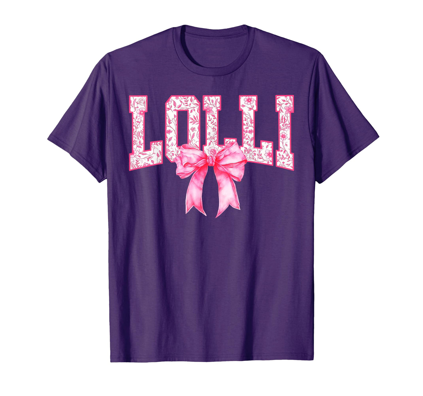 Lolli Floral Toile Pink Water Color Coquette Bow Mothers Day T-Shirt