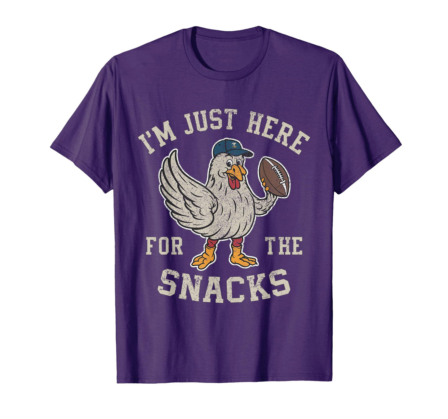 Funny I'm Just Here For The Snacks Football T-Shirt