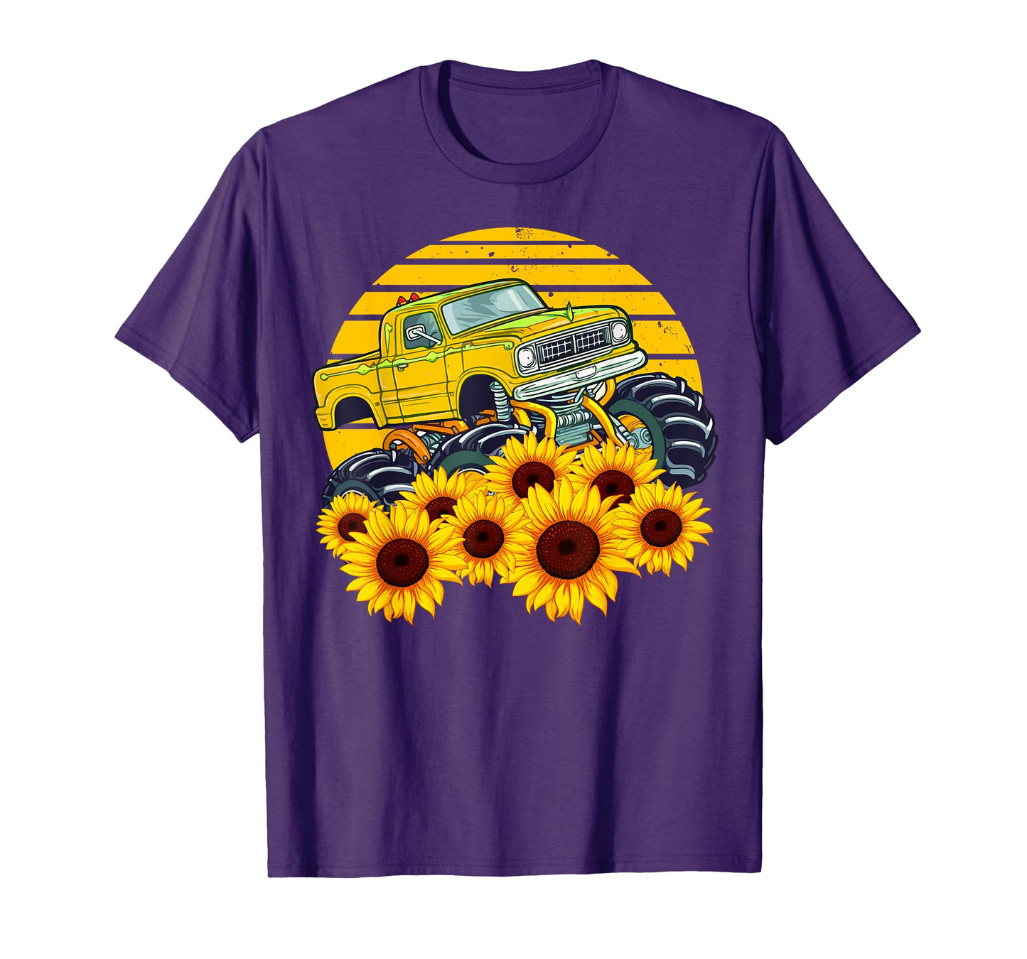 Happy Mother's Day Toddler Sunflower Monster Truck Kids Boys T-Shirt