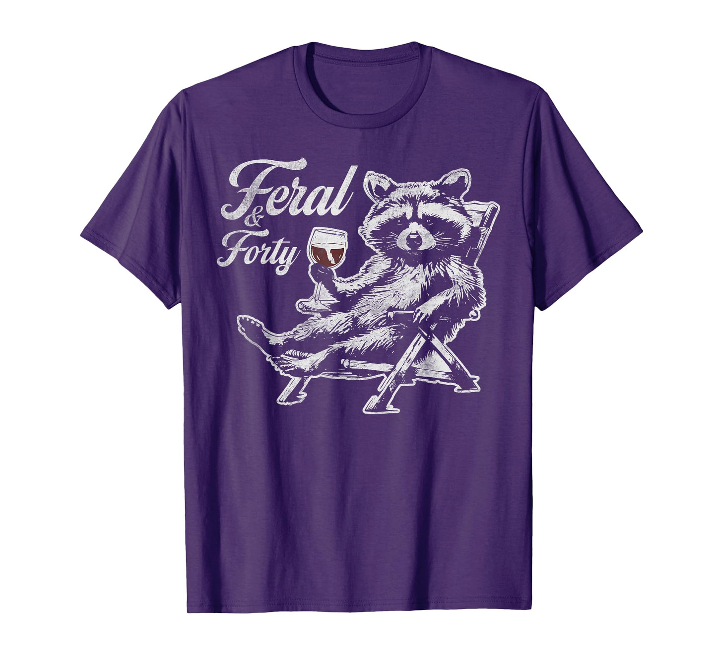 Feral and Forty Funny Raccoon 40th Birthday For Women T-Shirt