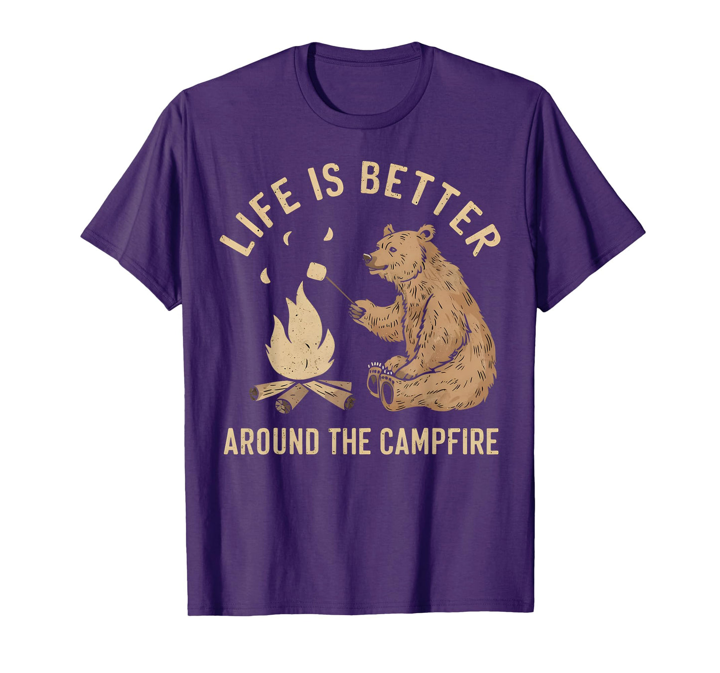 Funny Camping Life is Better Around The Campfire Bear T-Shirt