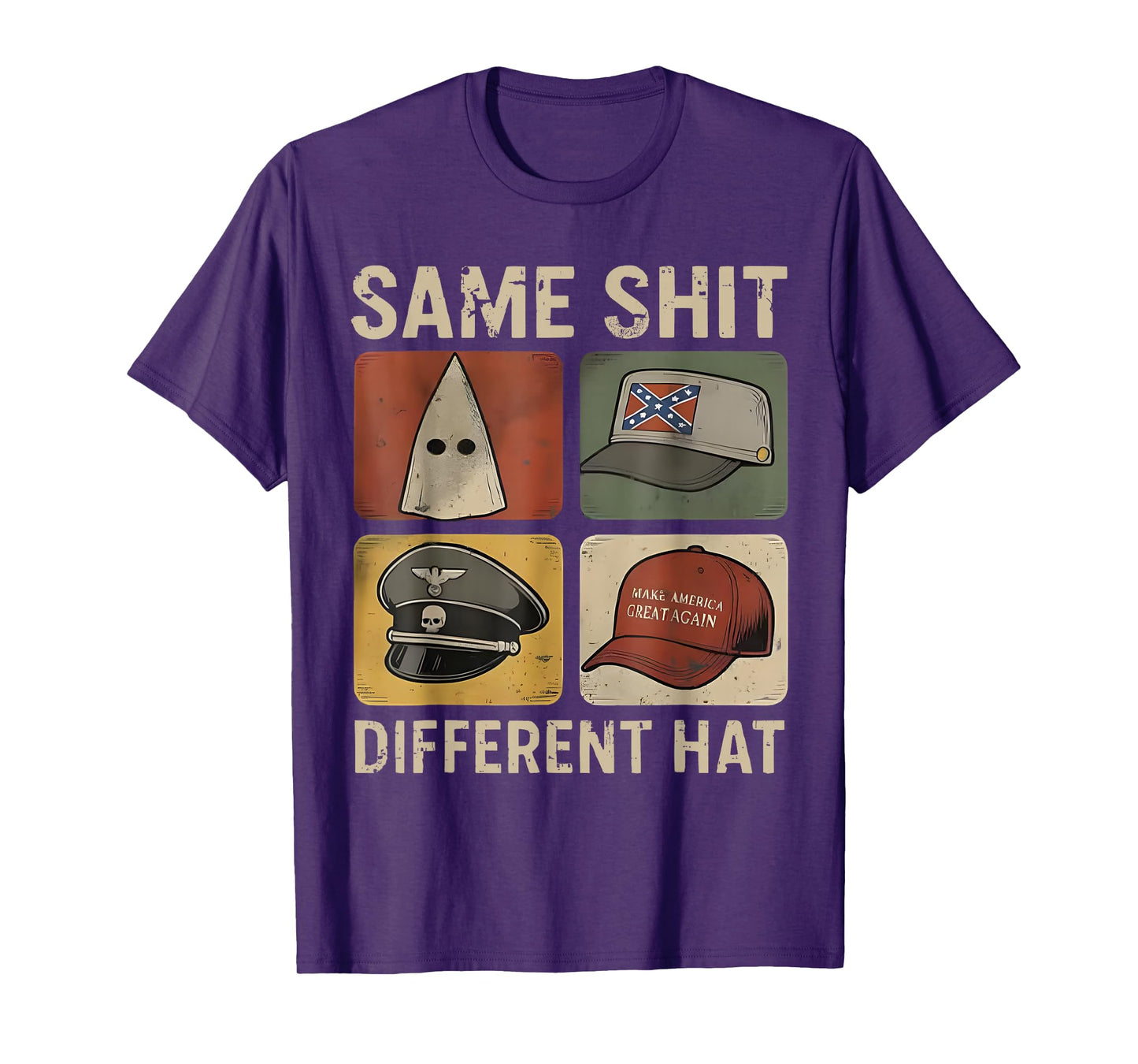 Retro Same Shit Different Hat Funny Design Art for Men Women T-Shirt