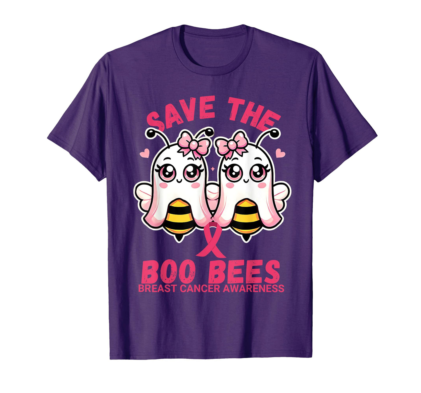Save The Boobees Breast Cancer Awareness Boo Bee Halloween T-Shirt