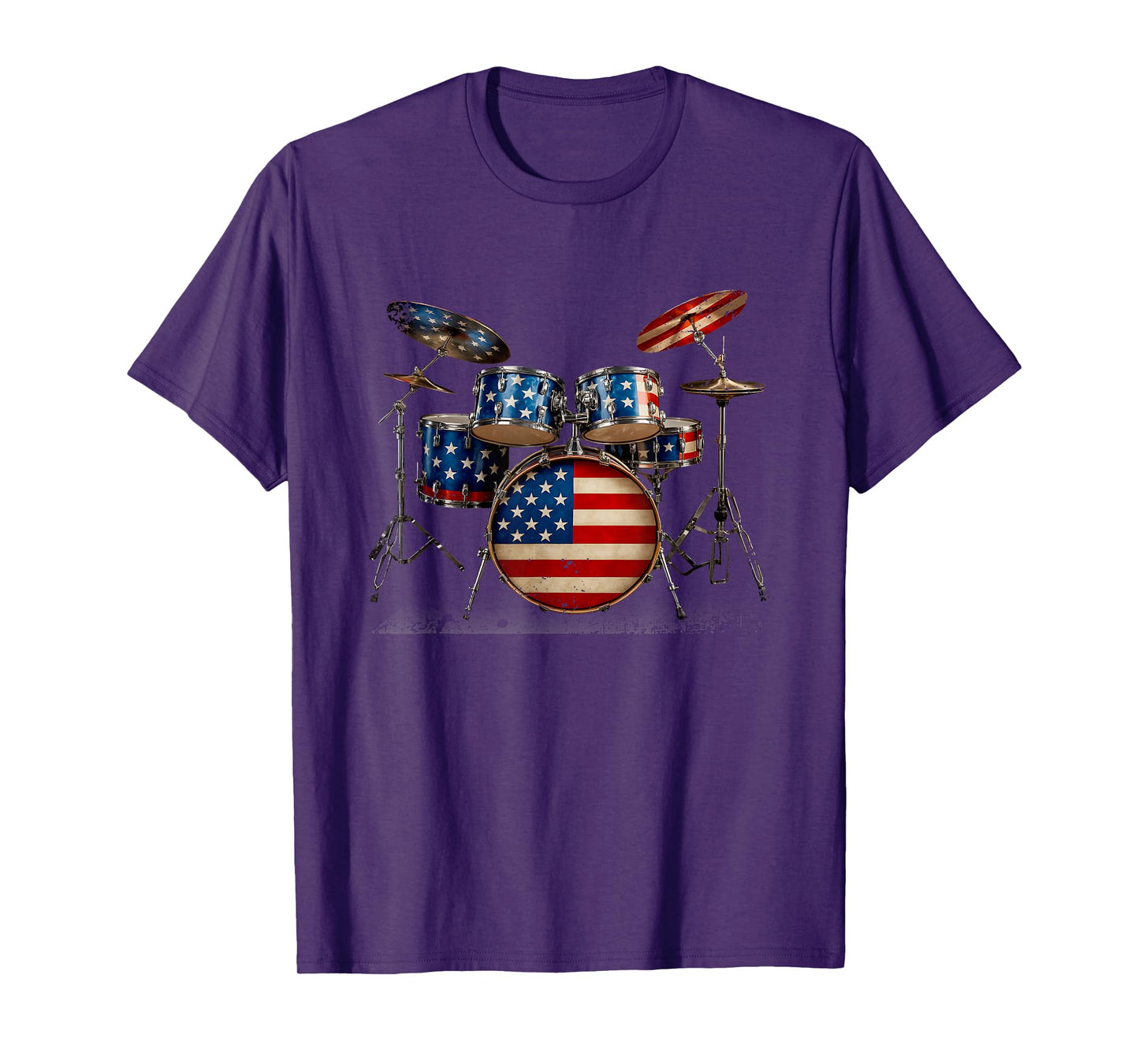 American Flag Drum Drumset 4th of July USA Patriotic Drummer T-Shirt