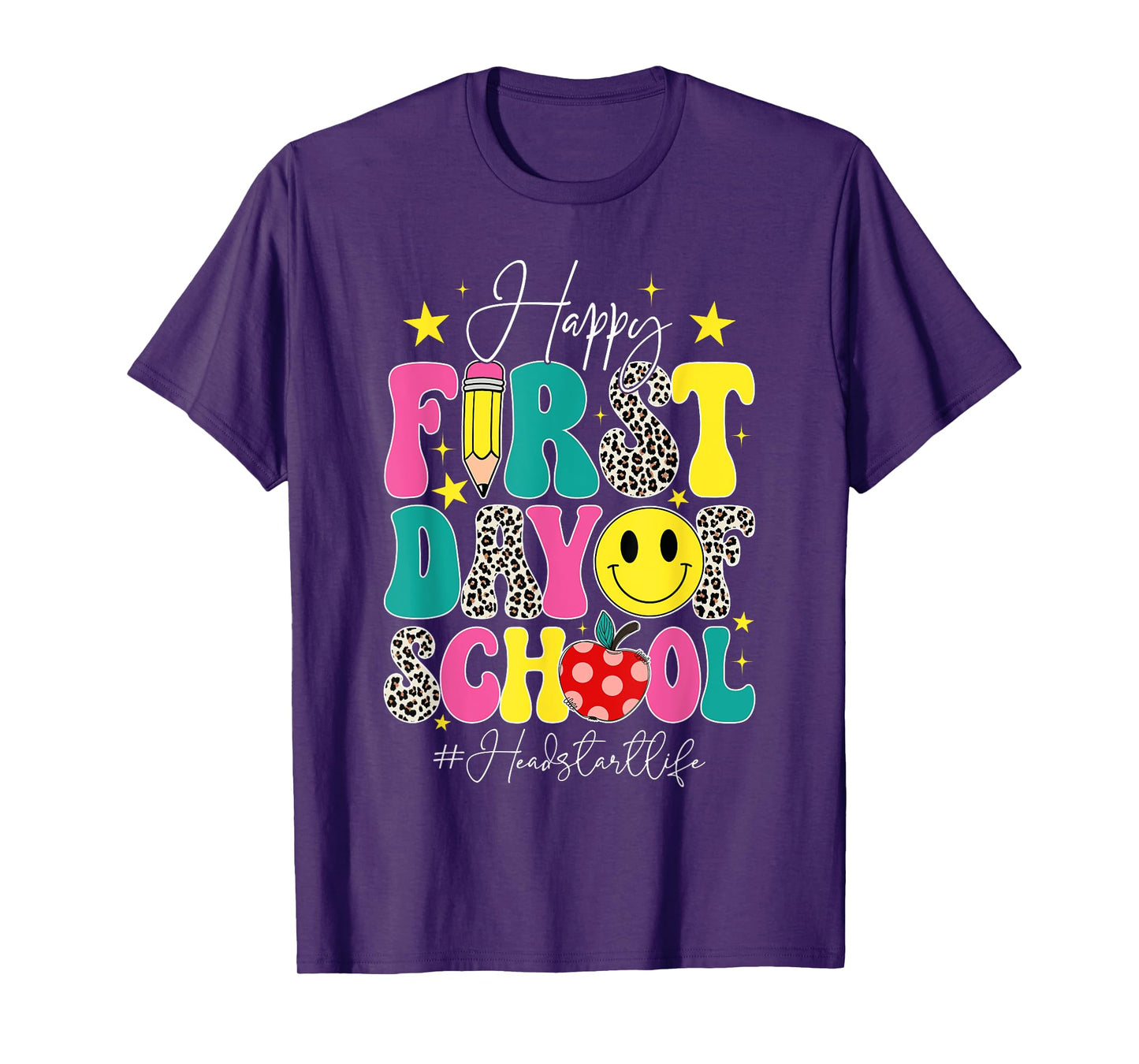 Groovy Happy First Day Of School Headstart Life Head Start T-Shirt