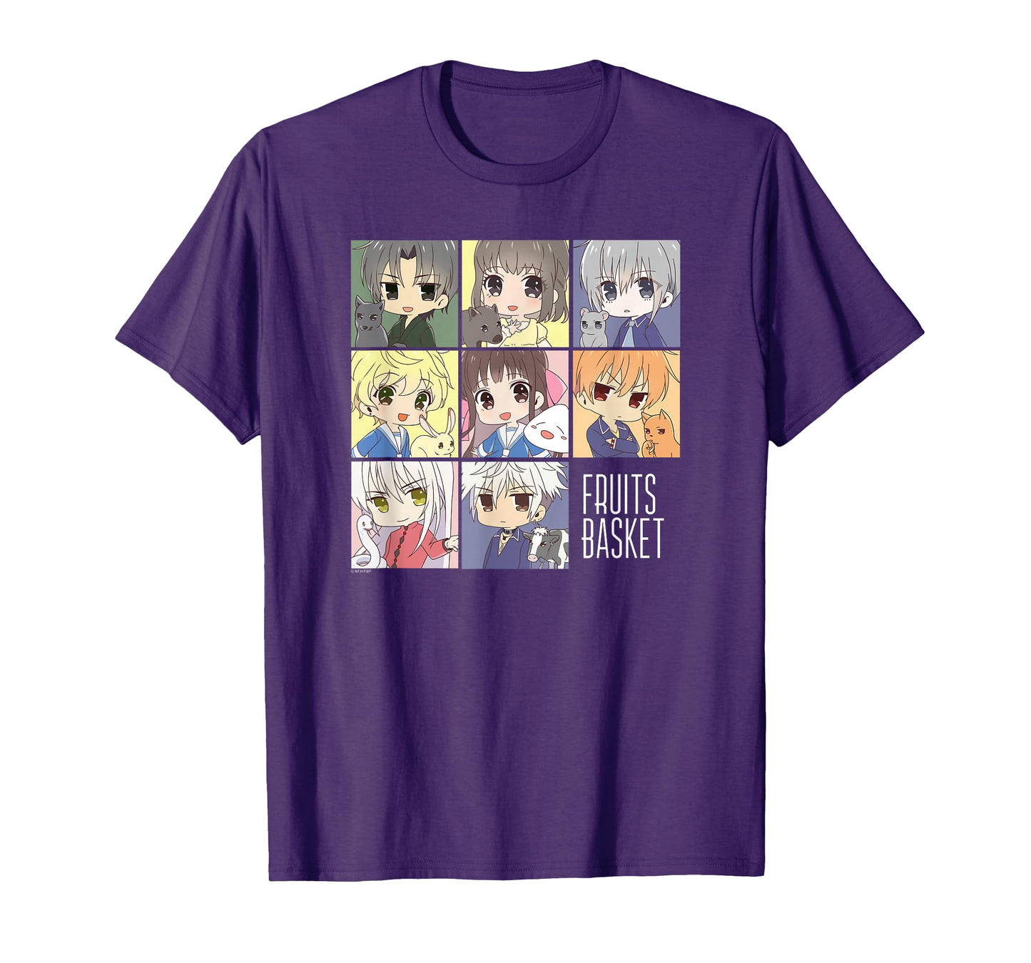 Fruits Basket Pastel Chibi Character Grid Anime T-Shirt