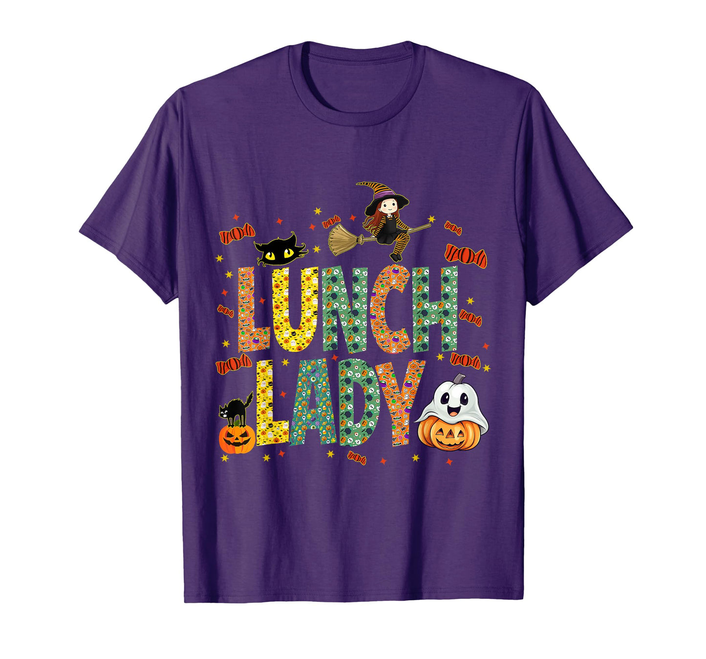 Halloween Lunch Lady Cafeteria Spooky Lunch Lady Halloween T-Shirt