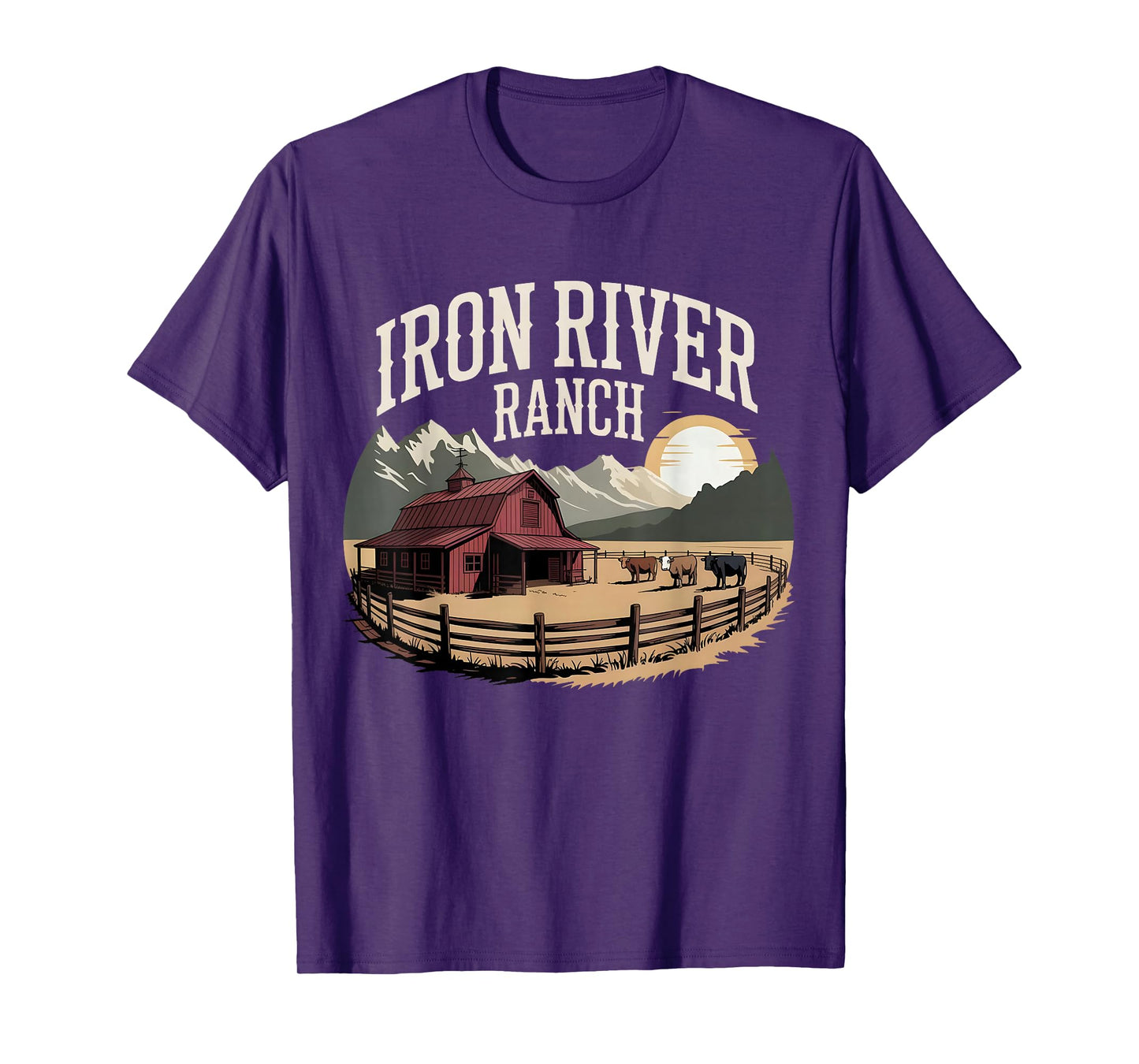 Iron River Ranch Western Farm Cattle Livestock Horse Fans T-Shirt