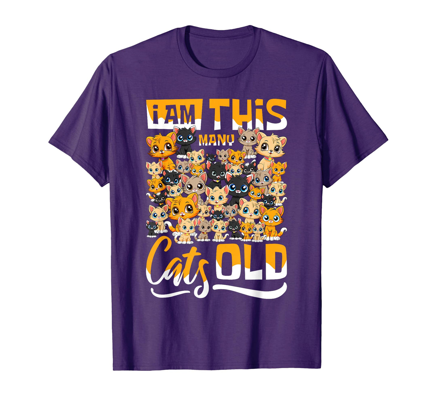 Fortieth Birthday - 40th Forty Years Old Birthday 40 Cats T-Shirt