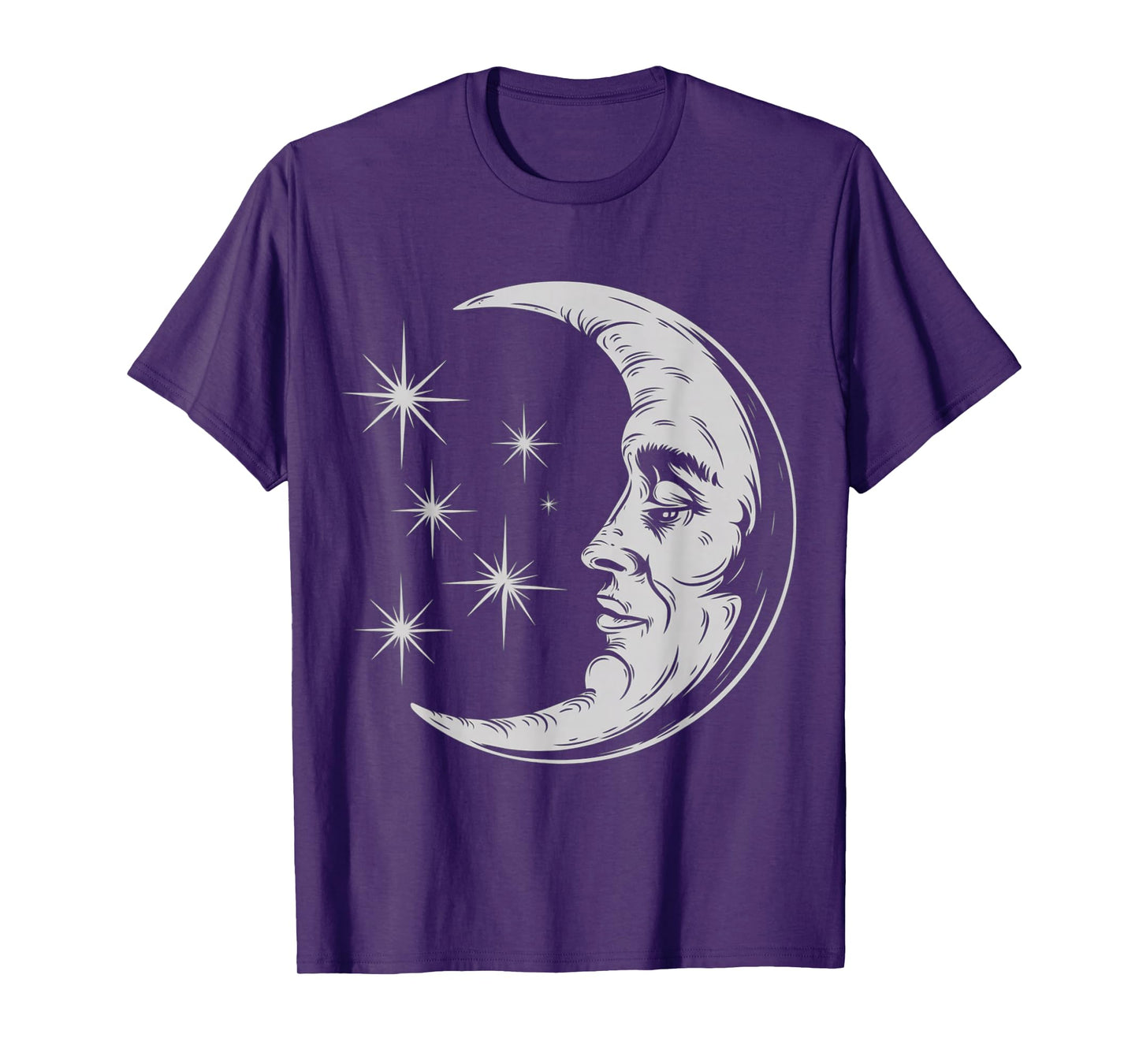 Bohemian Half Crescent Moon Face T-Shirt