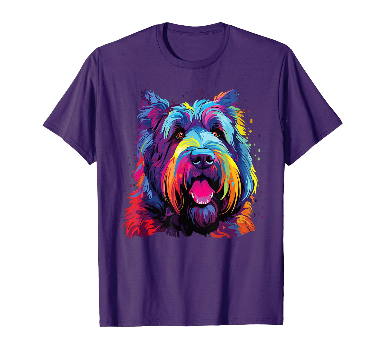 Watercolor Colorful Bouvier Des Flandres Dog Men Women Girls Kids T-Shirt