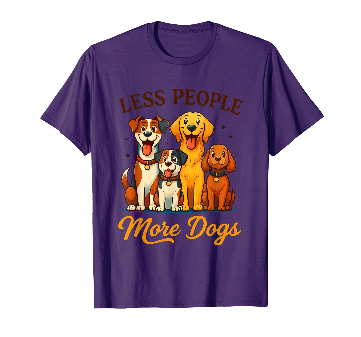 Less People More Dogs Cute Canine Friends T-Shirt