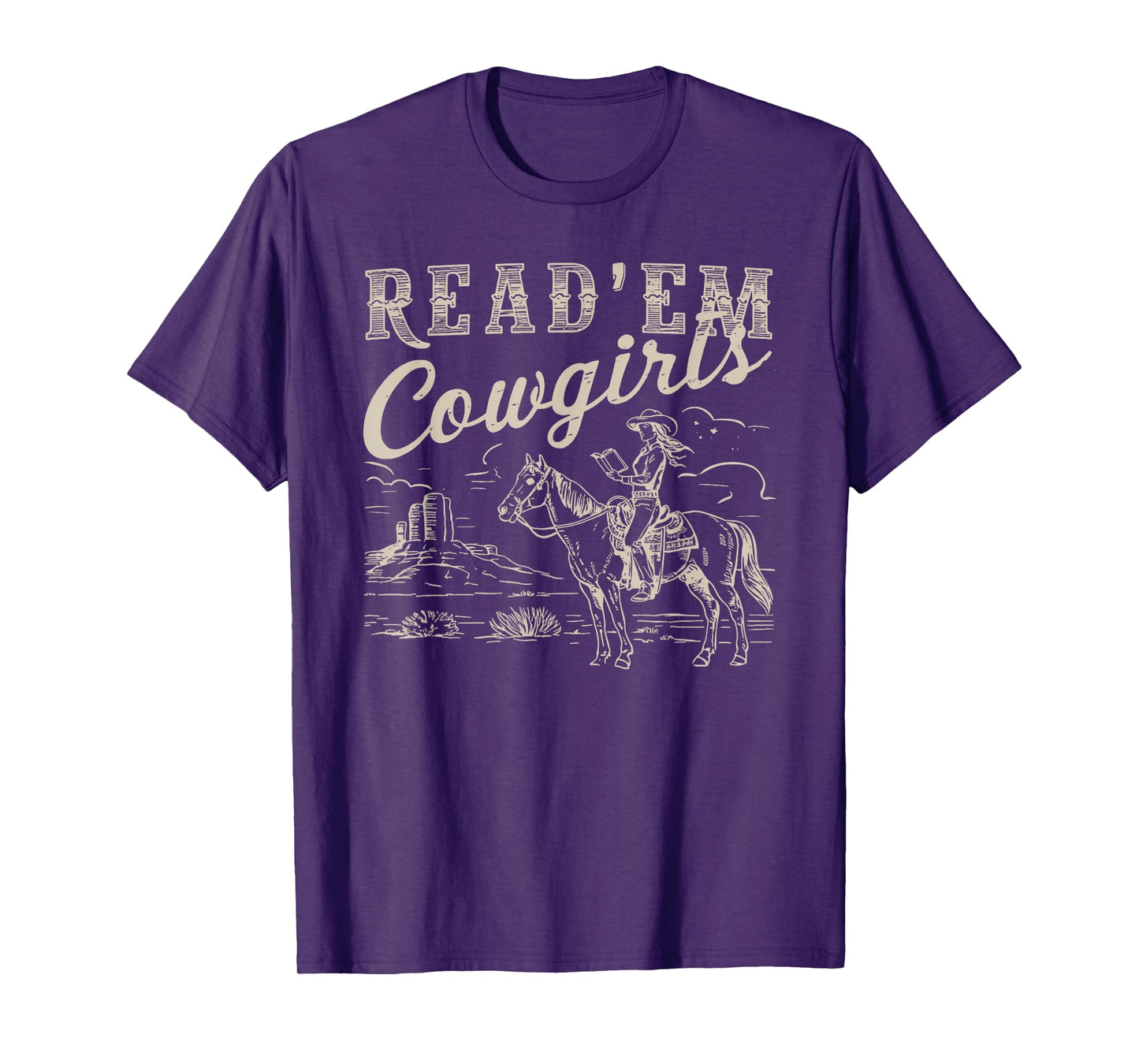 Read 'em Cowgirl Cute Western Cowgirl Texas Bookish Bookworm T-Shirt