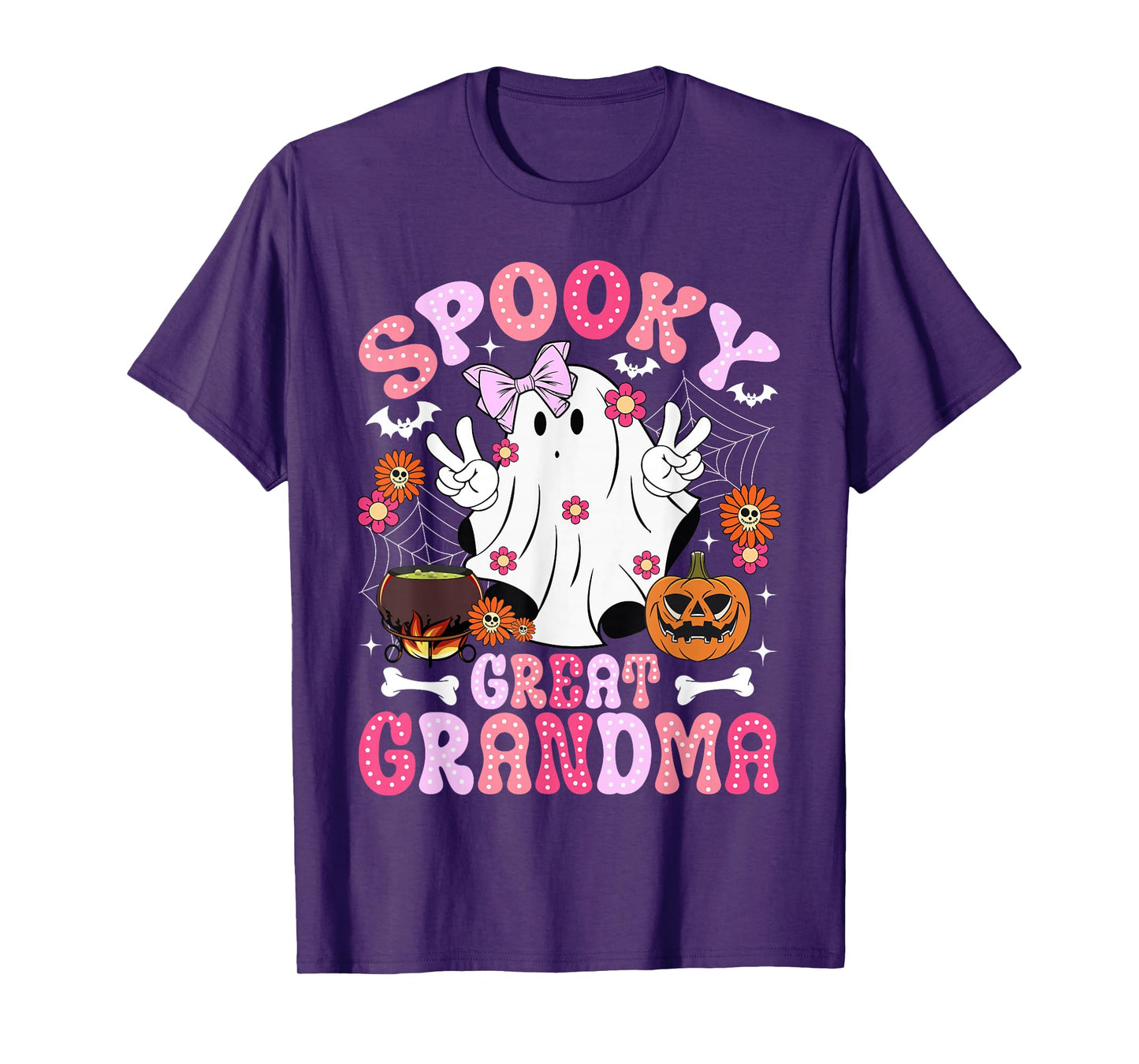 Spooky Great Grandma Halloween Great Grandmother Groovy T-Shirt