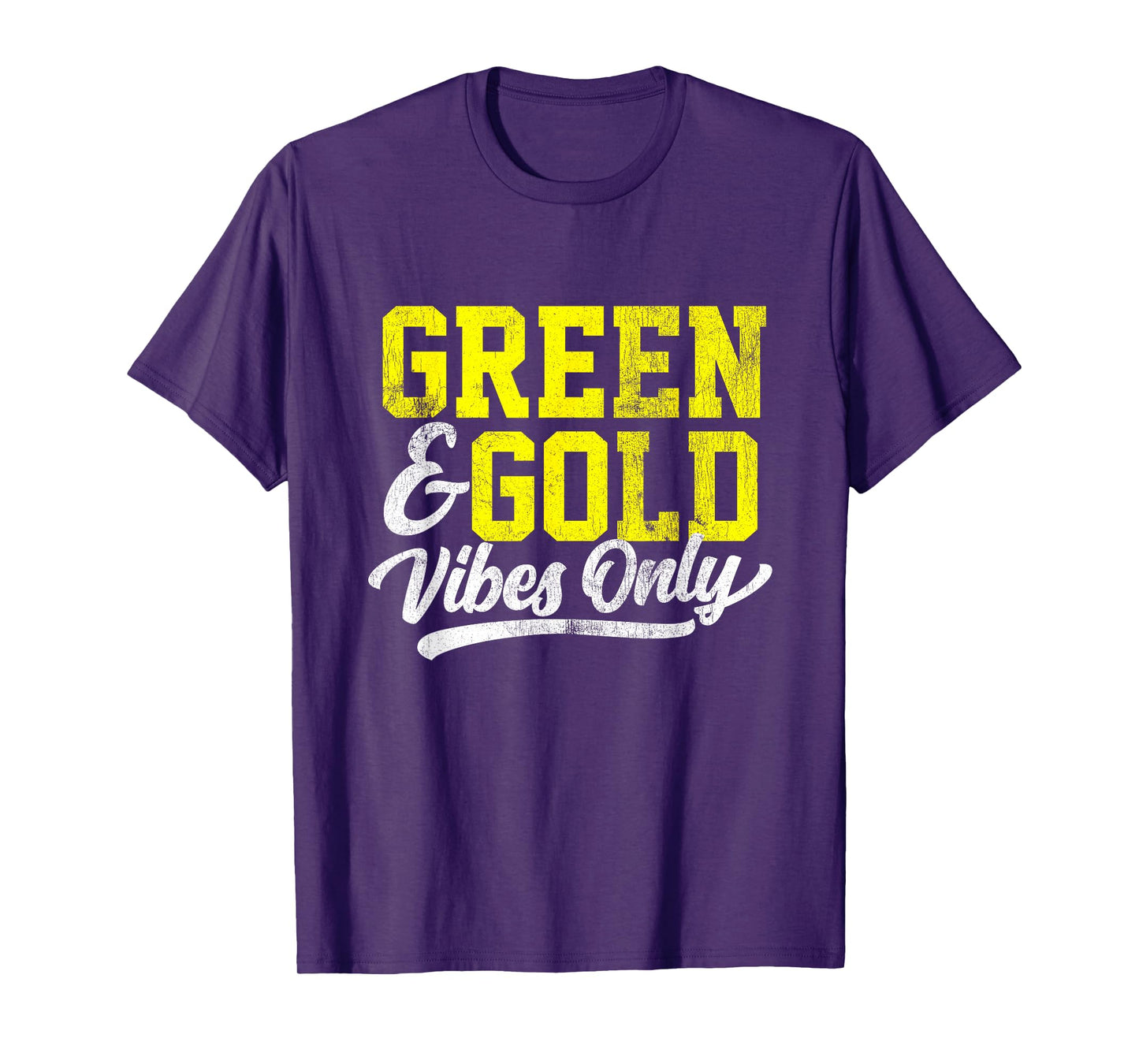 Green & Gold Vibes Only Game Day High School Football Group T-Shirt