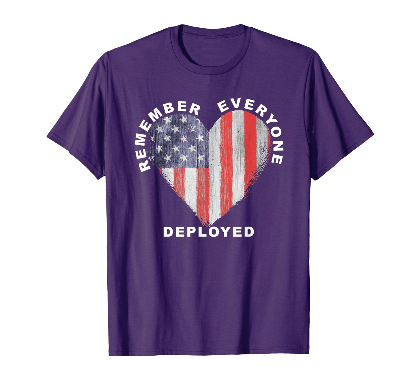 RED Friday Remember Everyone Deployed Military Heart Flag V T-Shirt