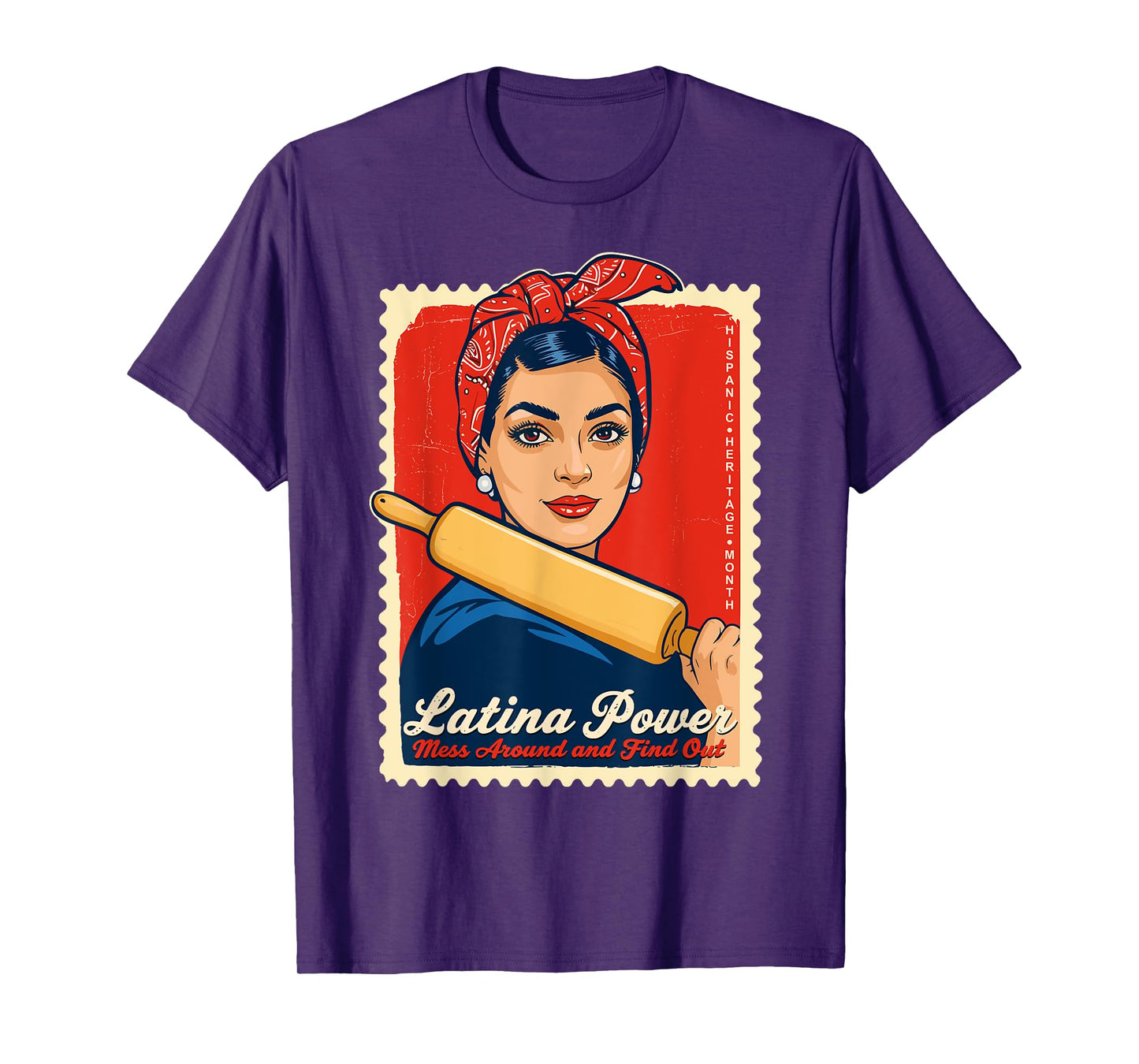 Latina Power Strong Woman Funny Heritage Month Feminist Art T-Shirt