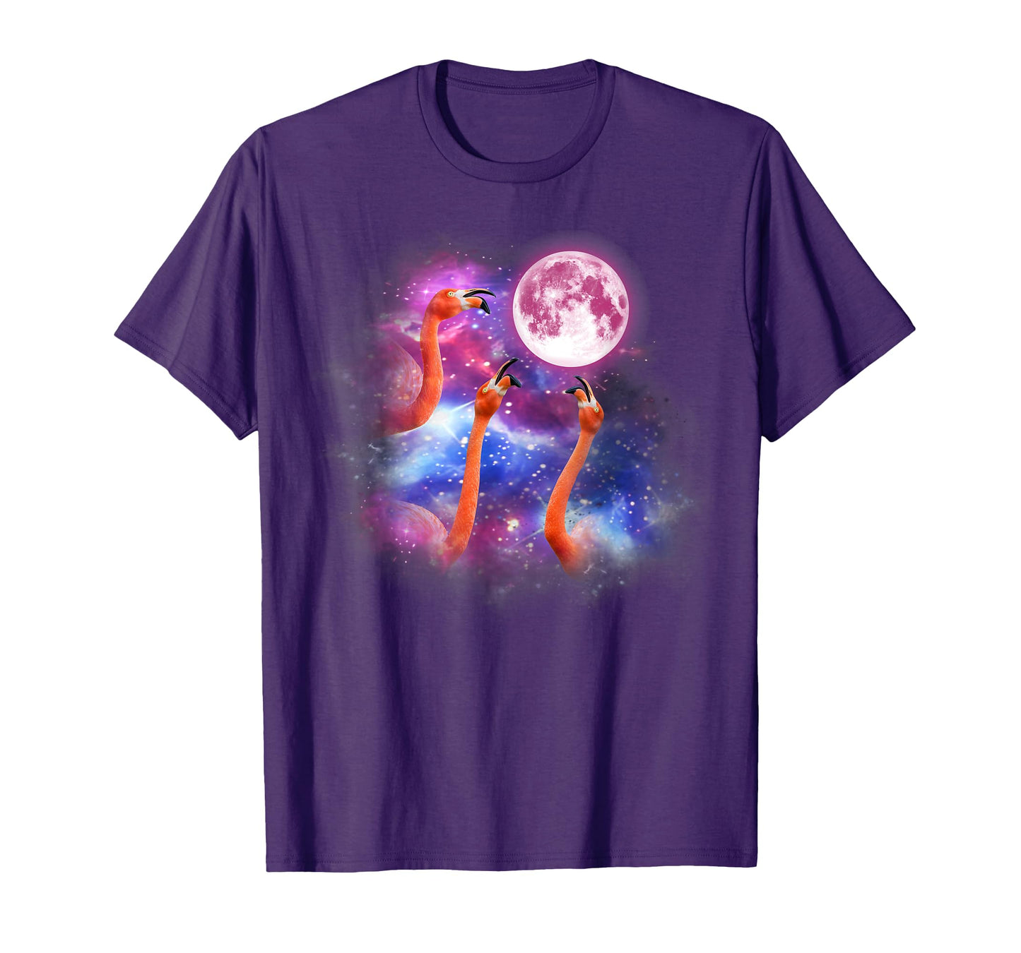 Flamingo Howling At The Moon Wildlife colorful flamingo T-Shirt