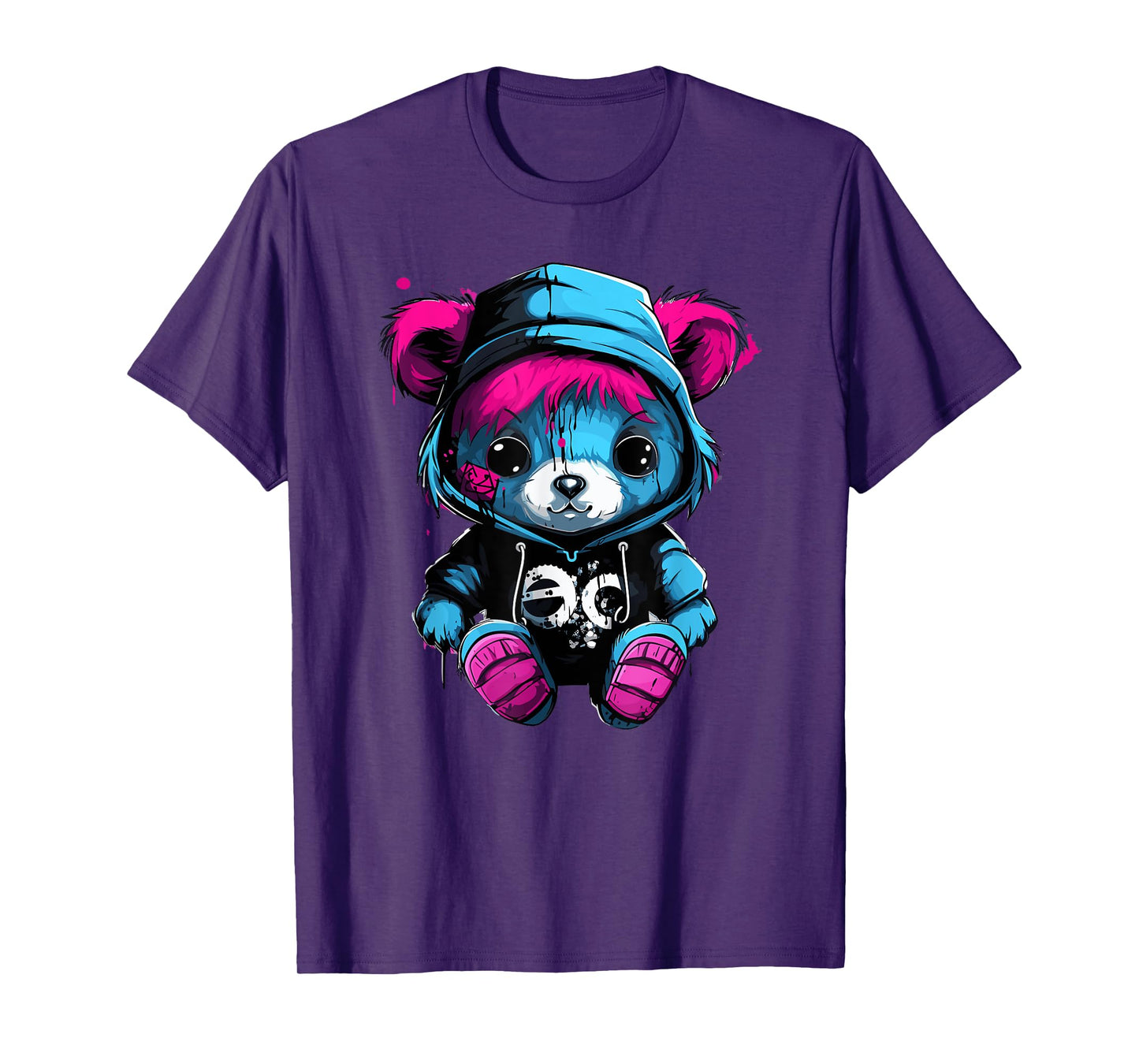 Cute Teddy Bear in Hoodie Urban Style T-Shirt