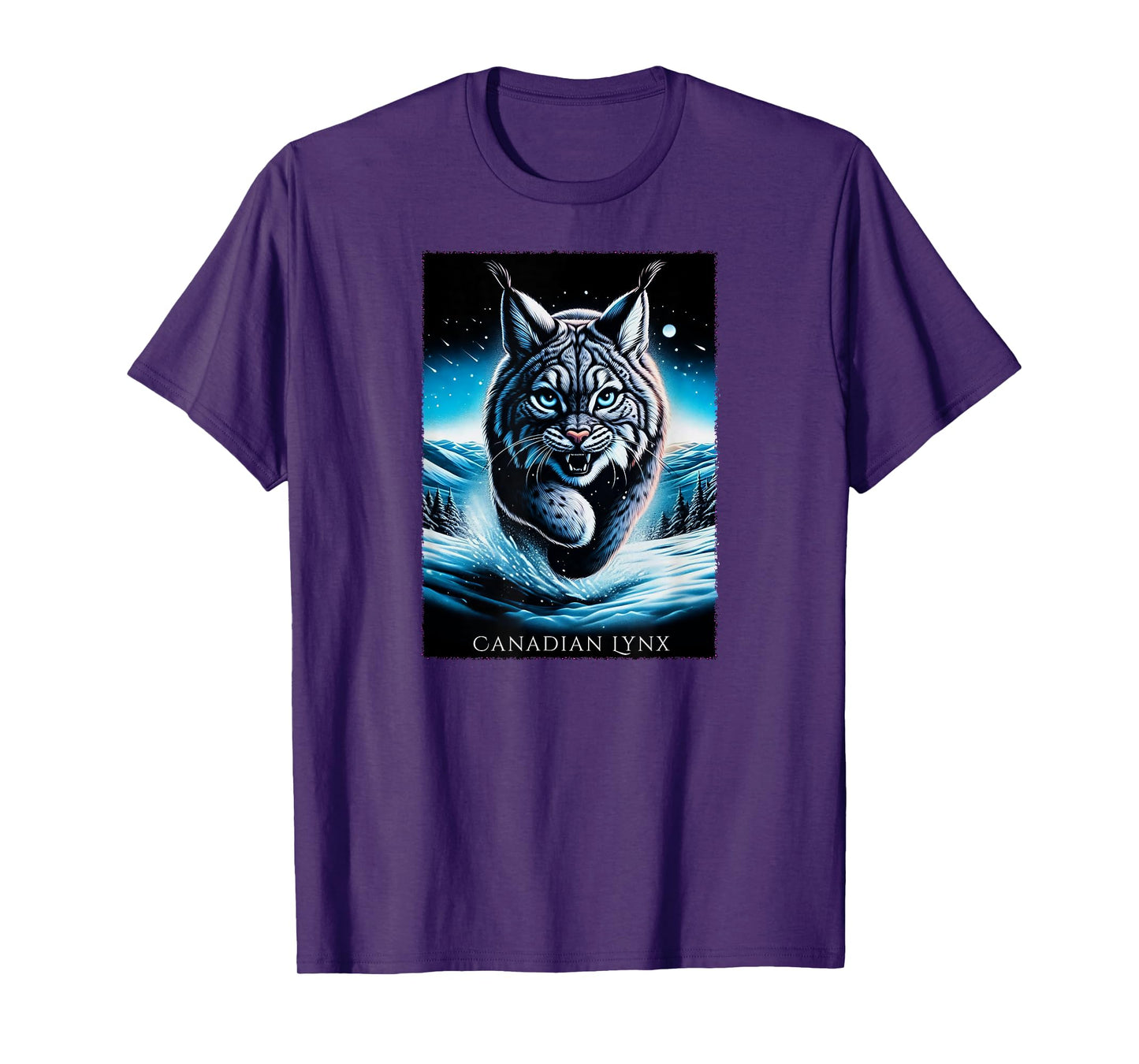 Canadian Lynx Snow Scene Wildlife Nature Lovers T-Shirt