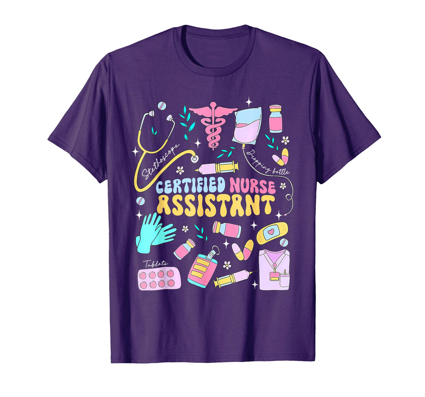 CNA Certified Nursing Assistant Funny Nurse CNA Life T-Shirt, Small, Black