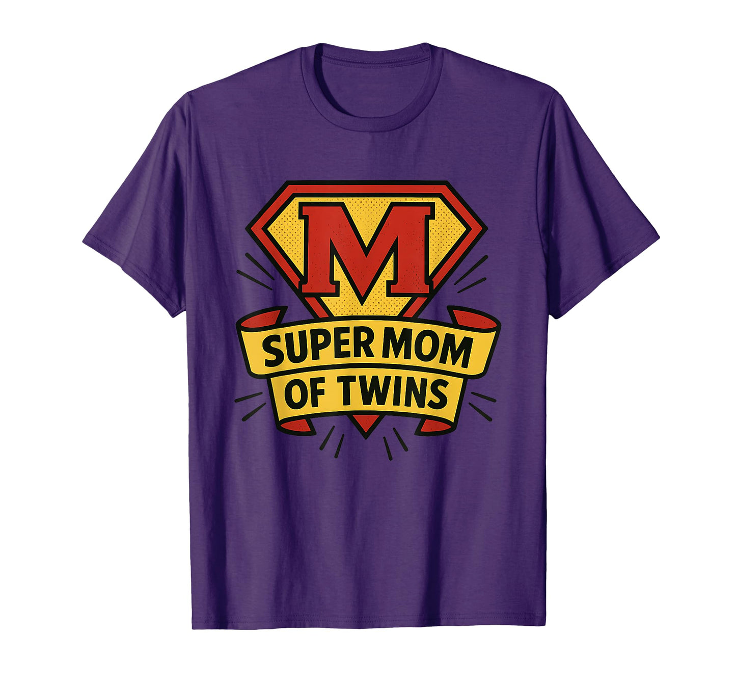 Super Mom of Twins Funny Mother's Day for Twin Mom Superhero T-Shirt