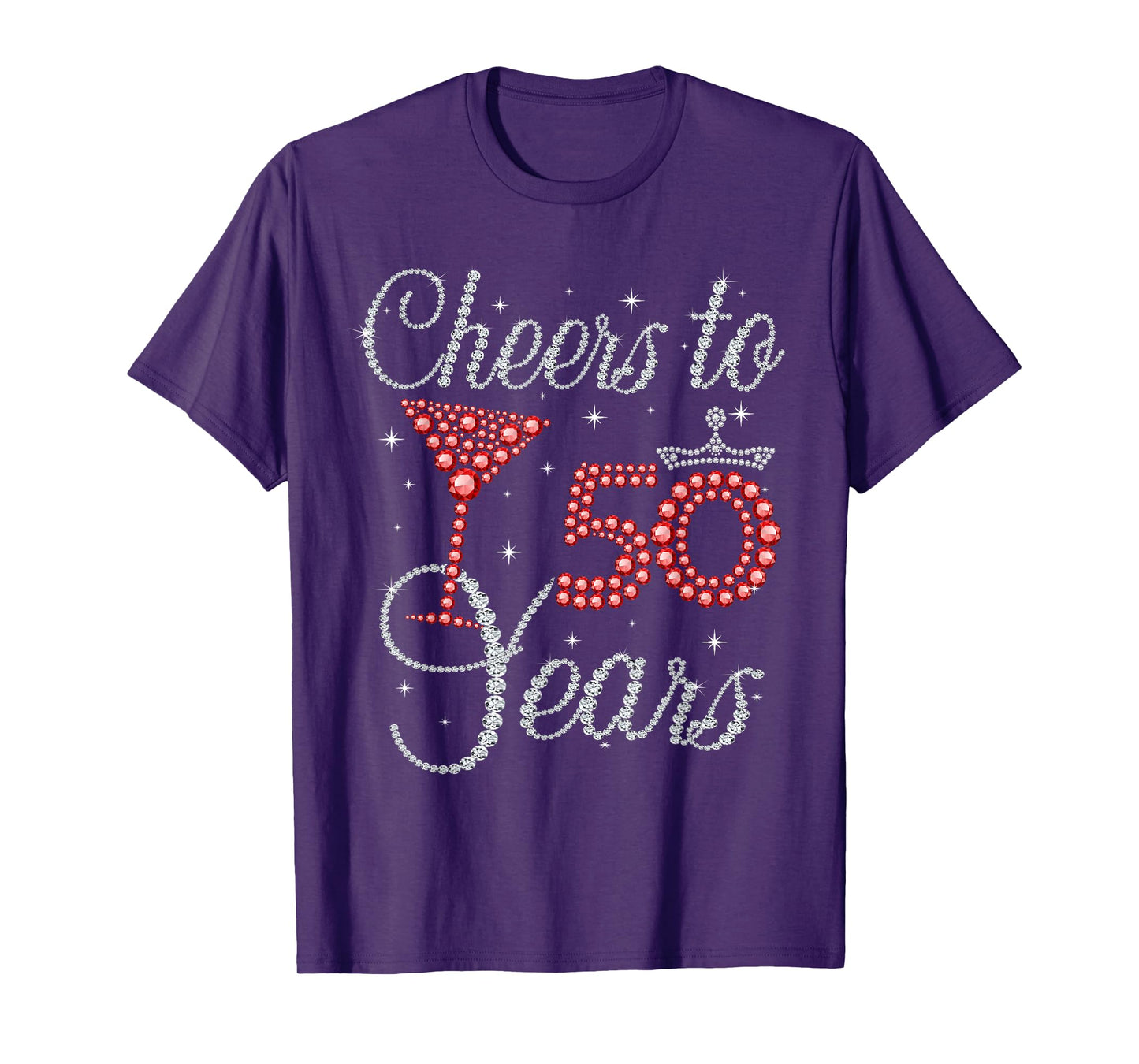 Cheers To 50 Years Wine Glasses Women Funny 50th Birthday T-Shirt