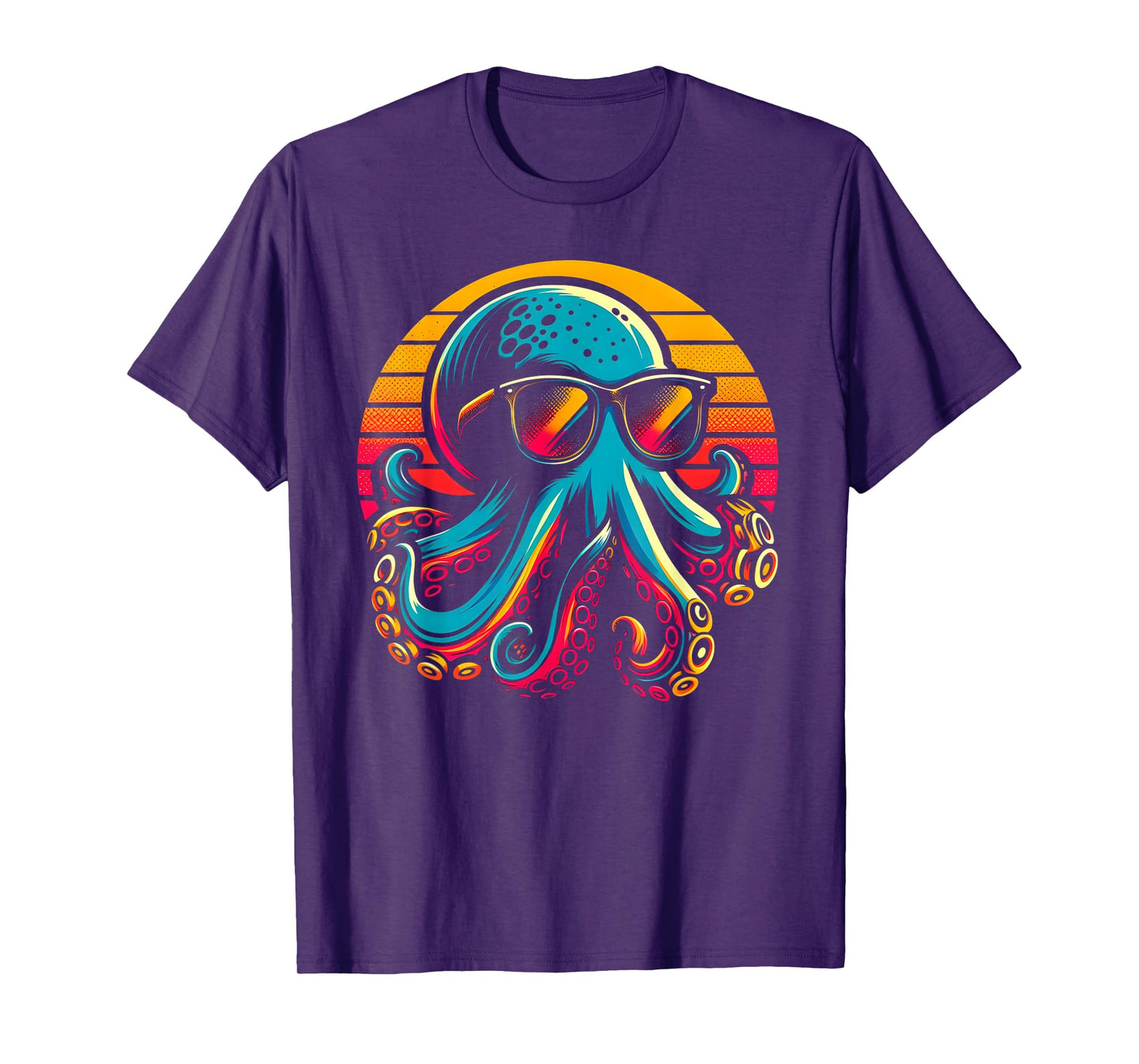 Cool Octopus Kraken With Sunglasses Men Women Kids Vintage T-Shirt