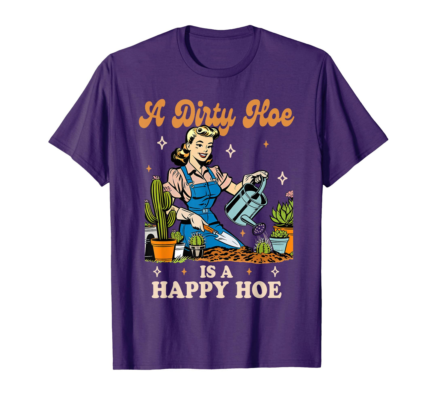 Gardener Plant Lady Gardening A Dirty Hoe Is A Happy Hoe T-Shirt, Small, Black