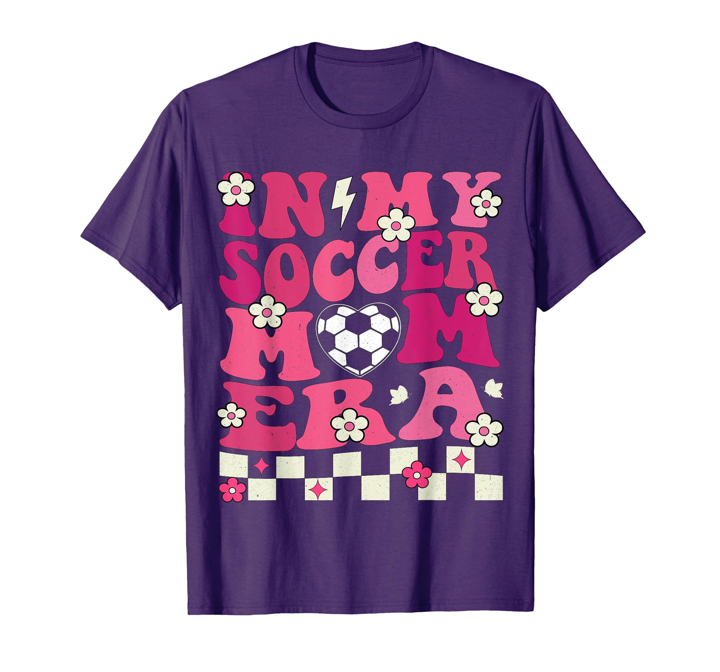 In My Soccer Mom Era Groovy Soccer Mama Football Women T-Shirt