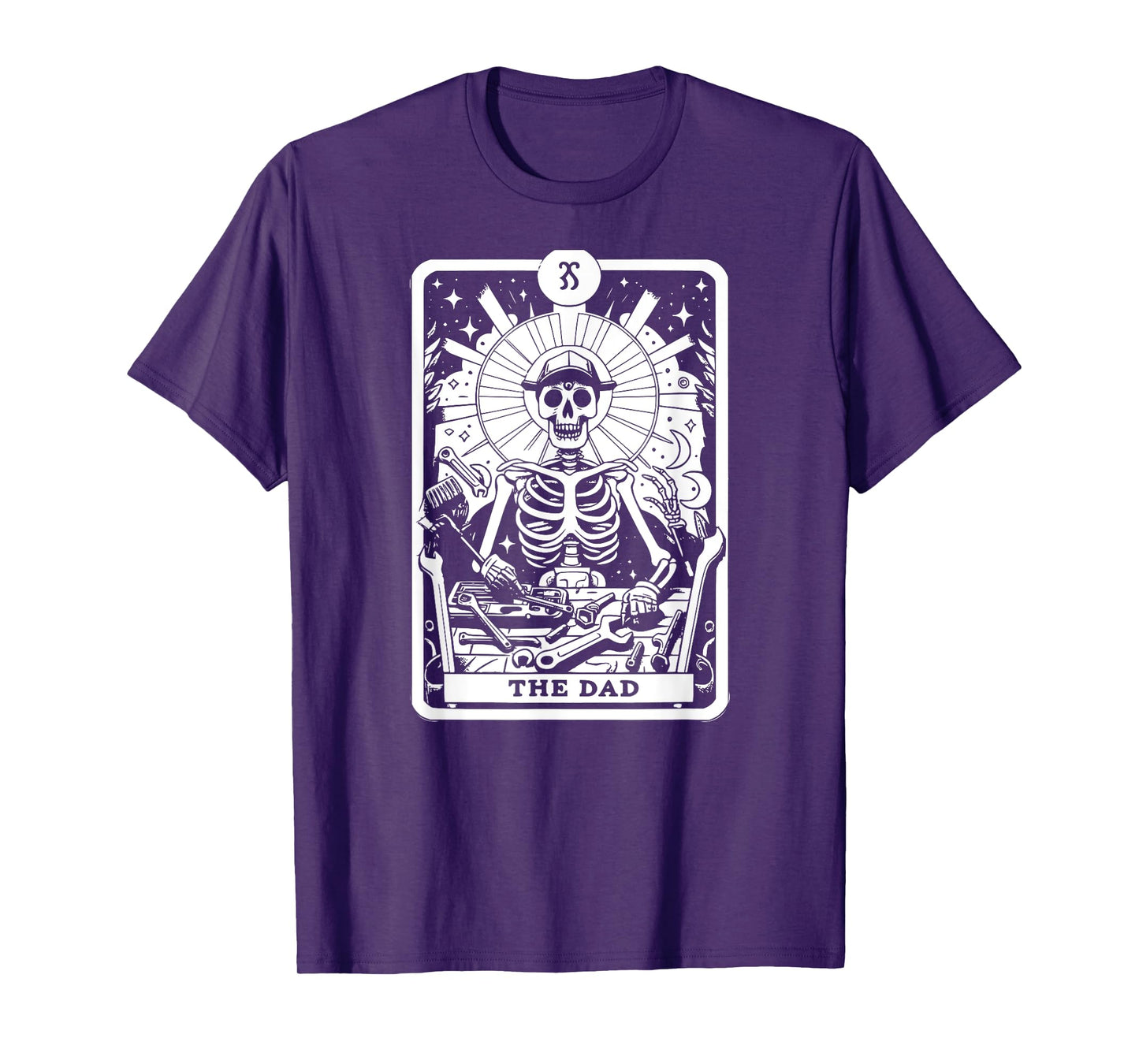 The Dad Tarot Card Skeleton Father Tools Gothic Occult T-Shirt