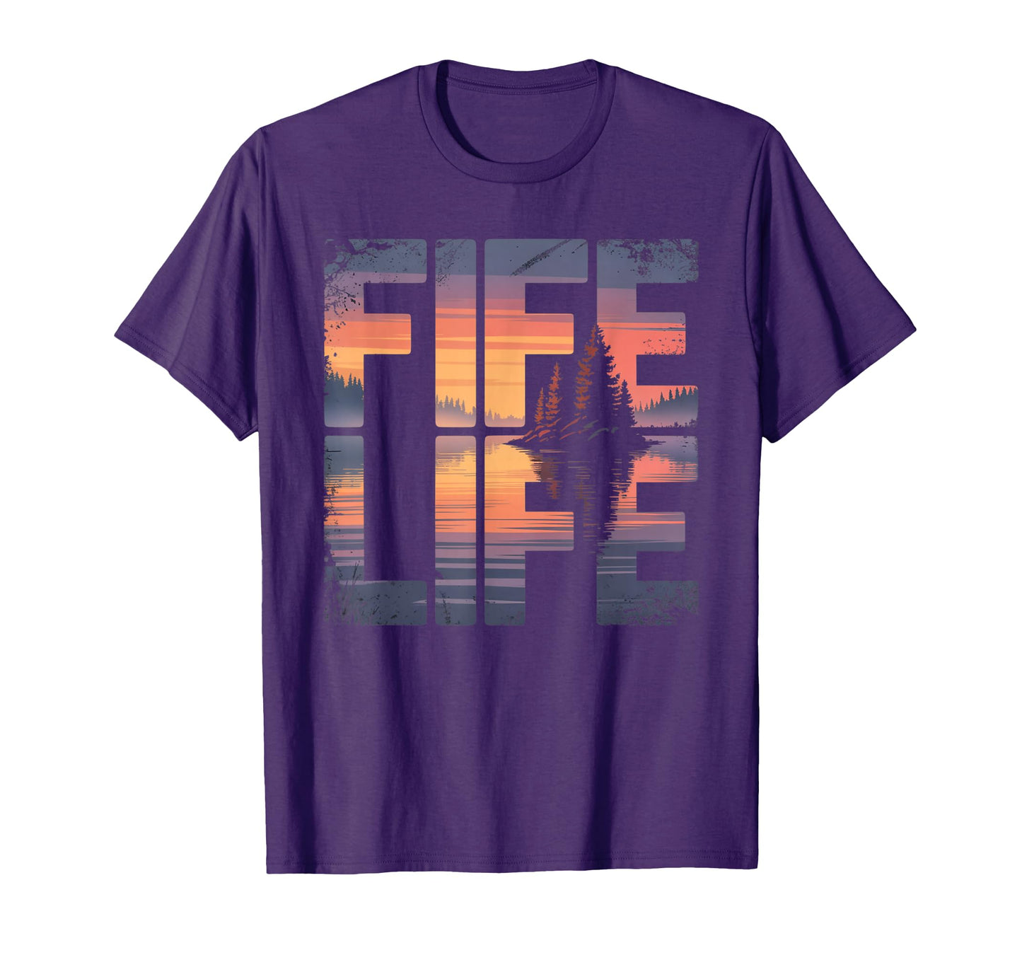 Fife Life Sunset With Island Fife Lake MI T-Shirt