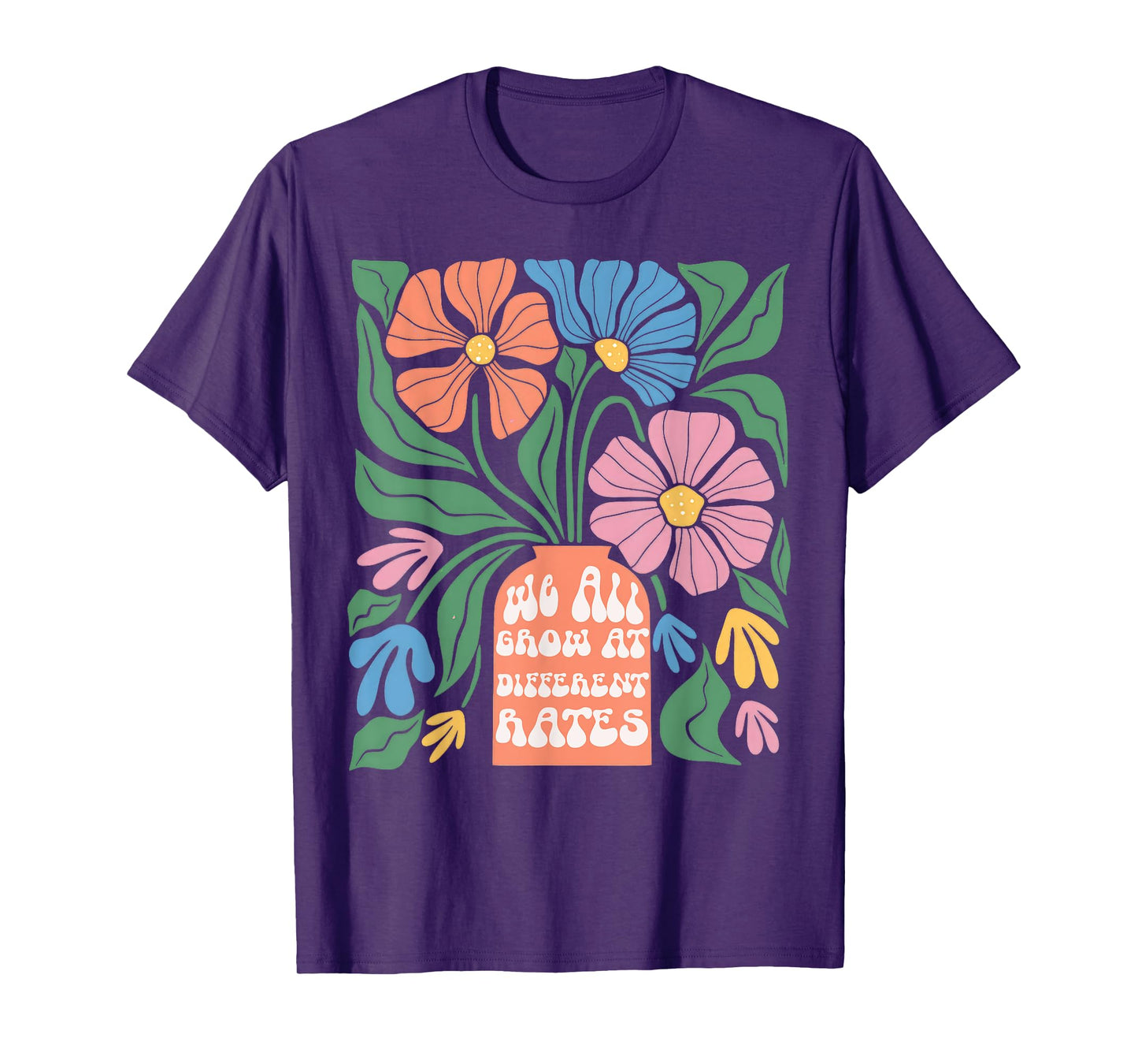 We All Grow At Different Rates First Day Of School Teacher T-Shirt for Men Women Kids