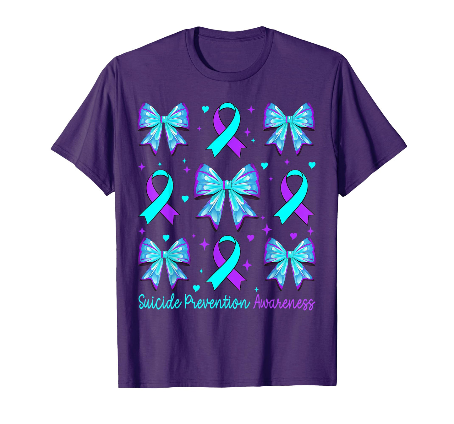 Cute Coquette Bow Suicide Prevention Awareness Women Girls T-Shirt
