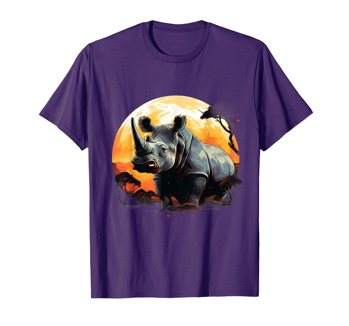 Rhino Nature Animal Art Rhinoceros Wildlife Motif Savanna T-Shirt