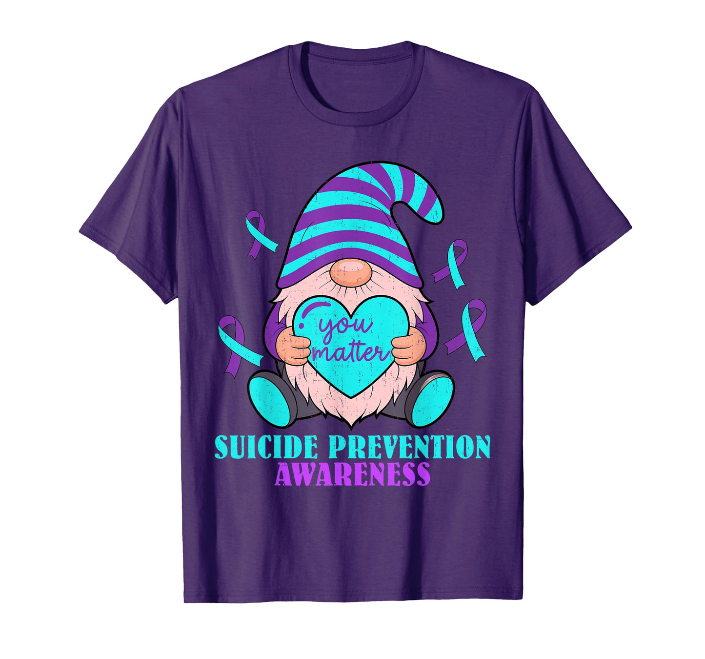 Cute Gnome Heart Your Matter Suicide Prevention Awareness T-Shirt
