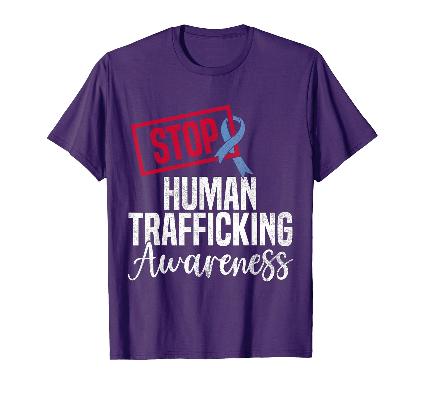 January Human Trafficking Awareness STOP Blue Ribbon T-Shirt