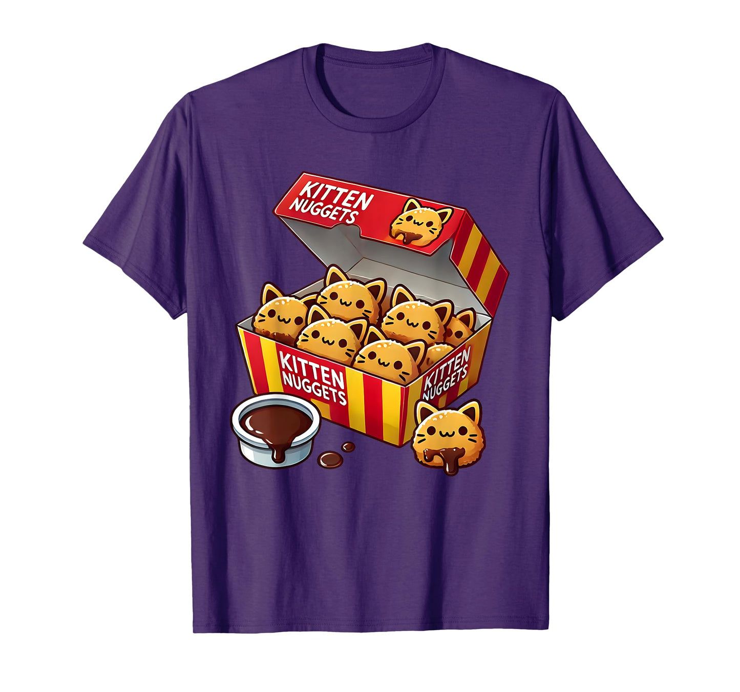 Kitten Nuggets Fast Food Parody Cat Lover Chicken Nuggets T-Shirt for Men Women Kids