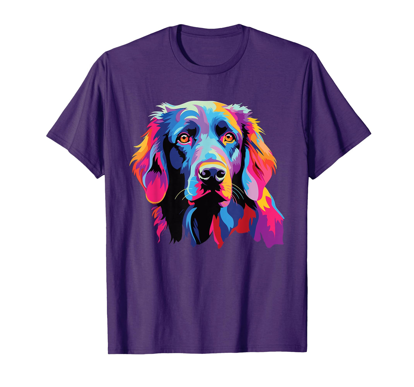 Watercolor Colorful Flat Coated Retriever Dog T-Shirt