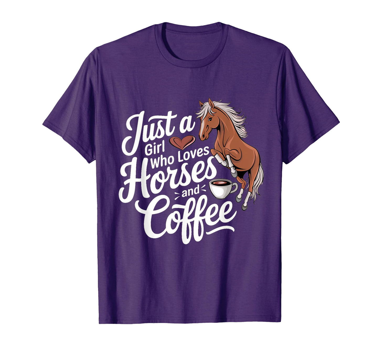 Funny Just A Girl Who Loves Horses And Coffee T-Shirt