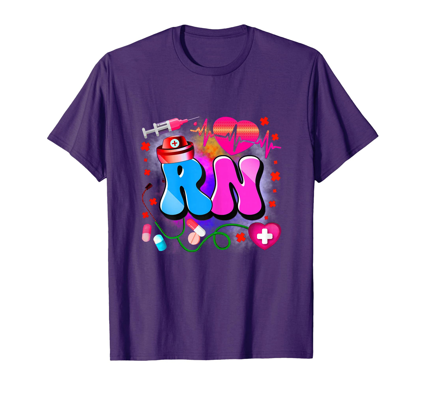 Registered Nurse RN – Colorful Tie Dye Healthcare Style T-Shirt