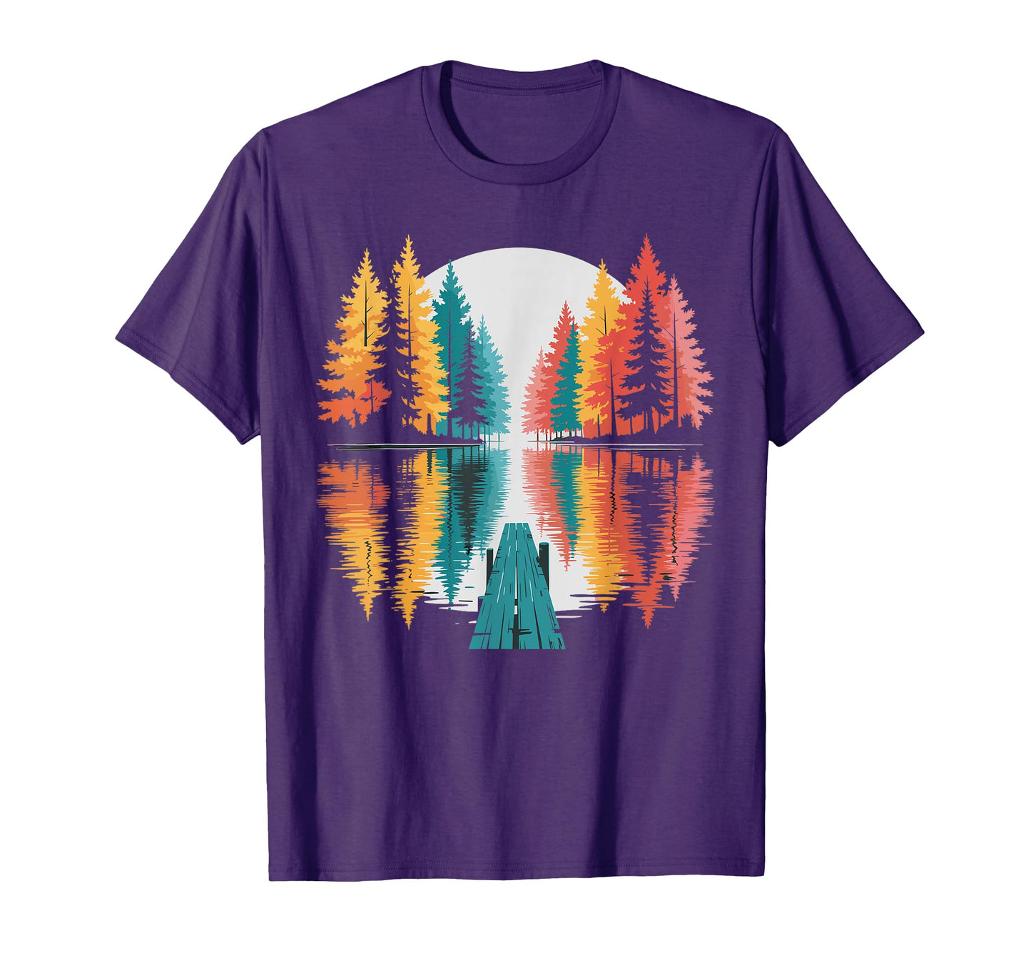 Nature Trees Reflection Outdoor Wildlife Forest Adventure T-Shirt