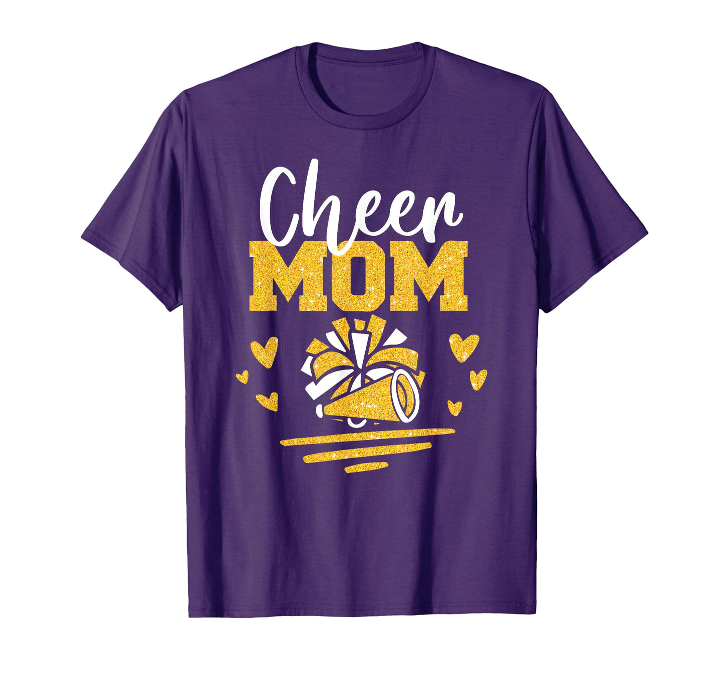 Cheer Mom Shirt Gold Pom Pom Megaphone Cheerleader T-Shirt