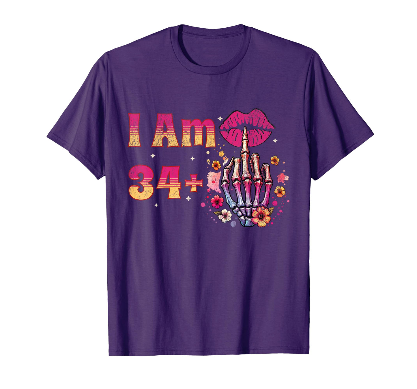 35th Birthday I Am 34 Plus 1 Middle Finger Vintage 34+1 T-Shirt