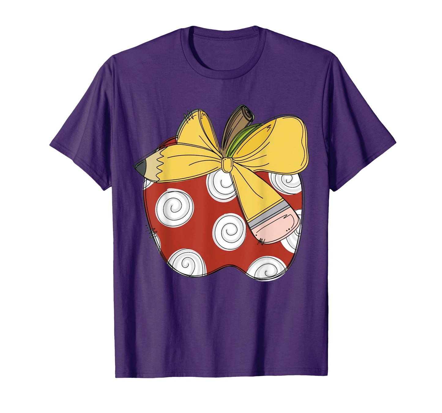 Teacher Coquette Pencil Bow And Apple Teacher T-Shirt